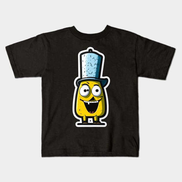 Funny Kids Cartoon with big eyes Kids T-Shirt by Zerobits